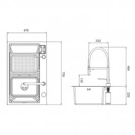 Мойка для кухни из нержавеющей стали Gappo GS7547-15