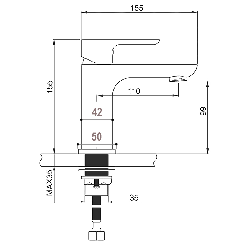 Смеситель для раковины Gappo G1048-3