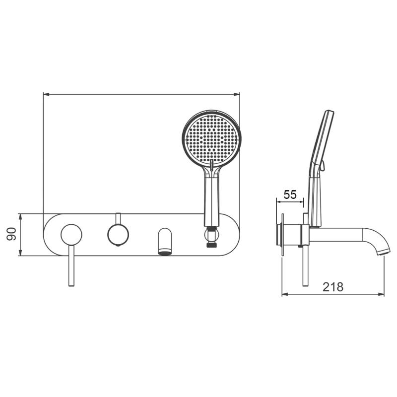Смеситель для ванны Gappo G3306-3