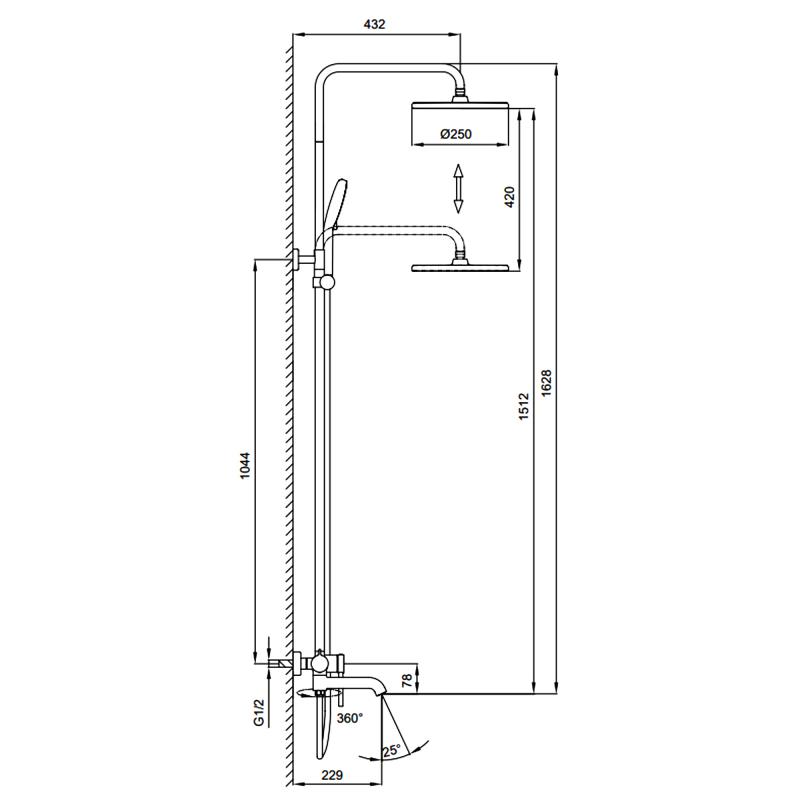 Душевая стойка Gappo G2406-43