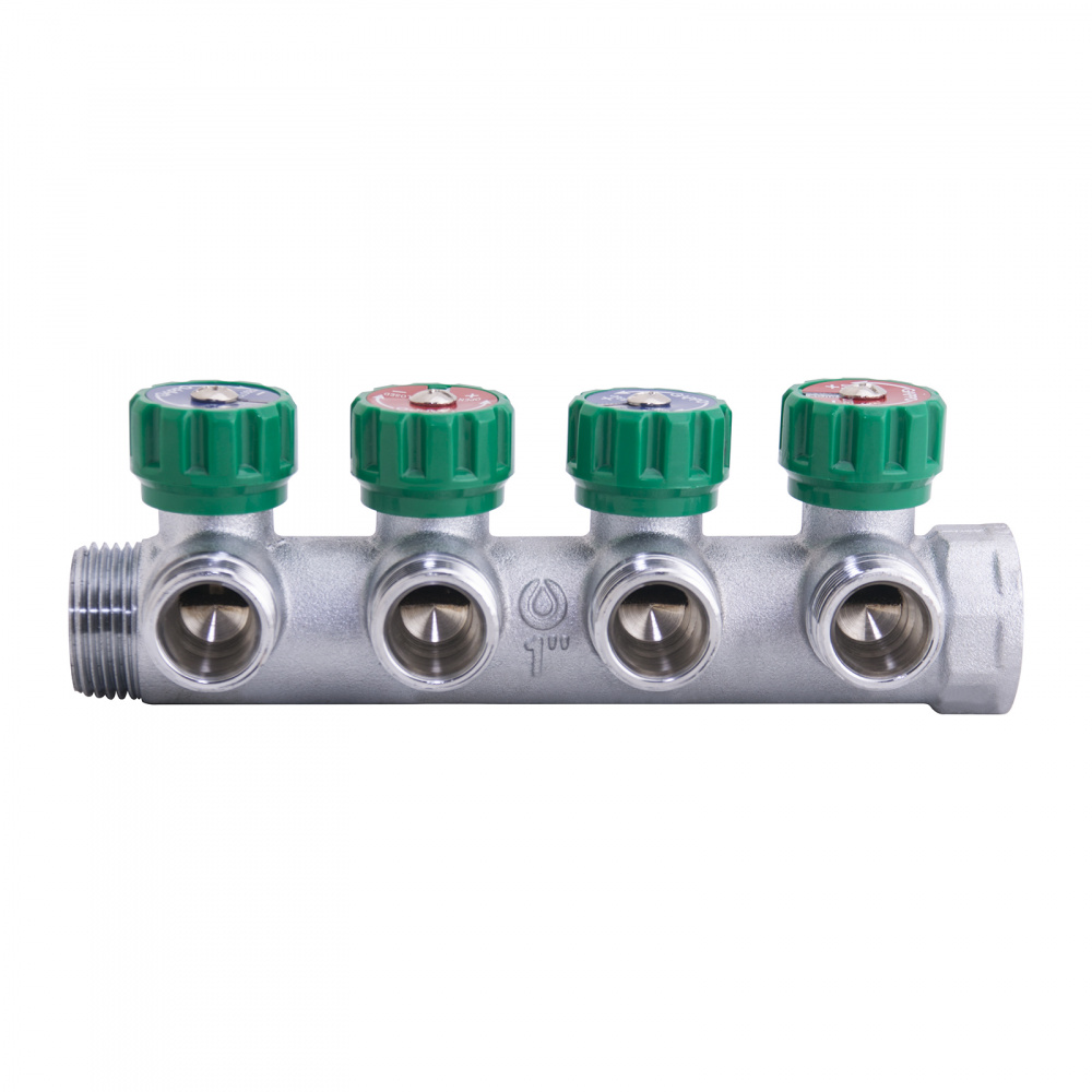 Коллектор регулирующий евроконус ВР-НР Gappo G1002.04 1"x3/4"x4 вых
